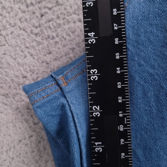 EXPRESS Jeans Size 12 70's Flare Mid Rise Blue Stretch Denim 32x33 NEW - Picture 13 of 13